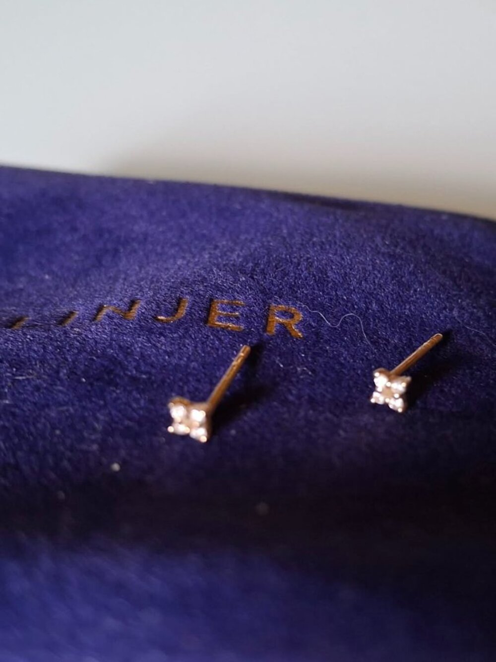 Linjer 14k Yellow Gold Lab Grown Diamond Star Stud Earrings - Elettra 